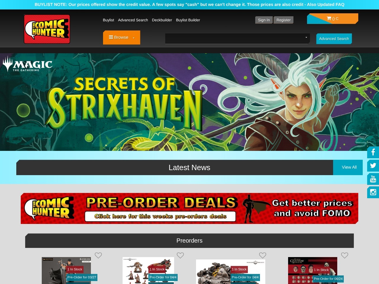 The Comic Hunter — Website Preview