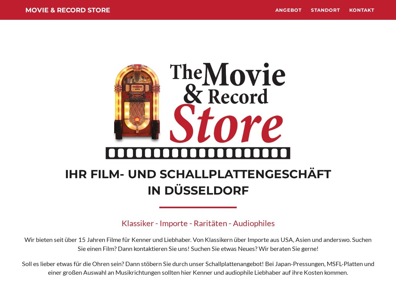 The Movie Store — Website Preview
