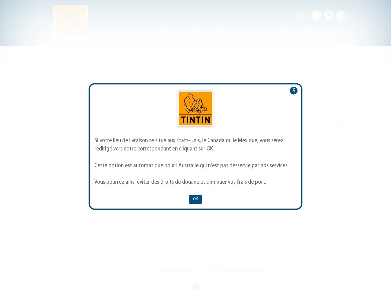 The Tintin Shop — Website Preview