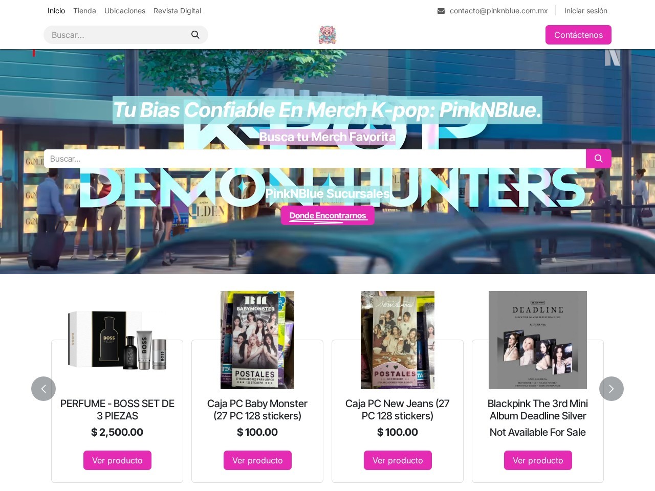Tienda Kpop PinkNBlue Izazaga — Website Preview