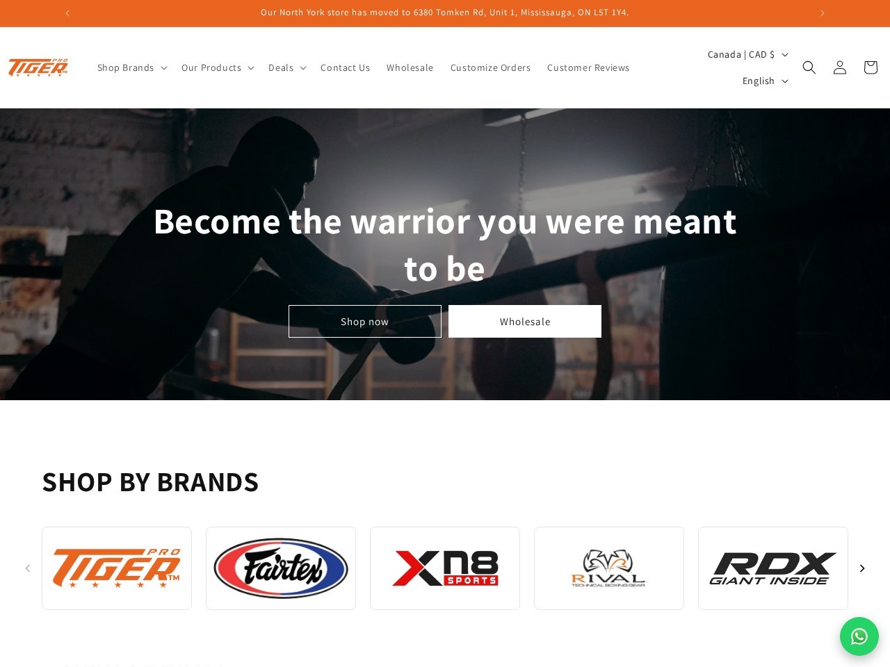 Tiger Pro Fight Shop — Website Preview