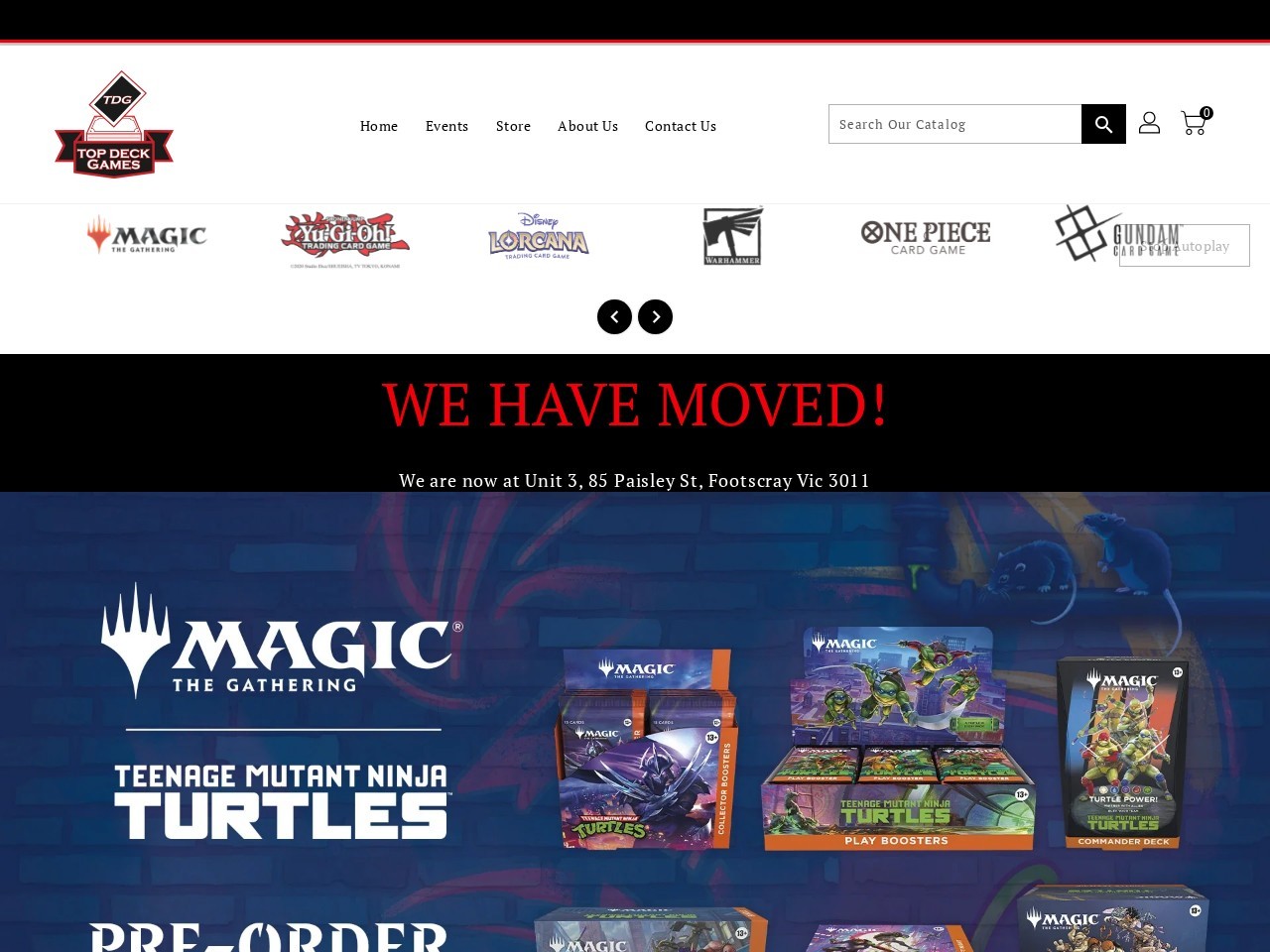 Top Deck Games — Website Preview