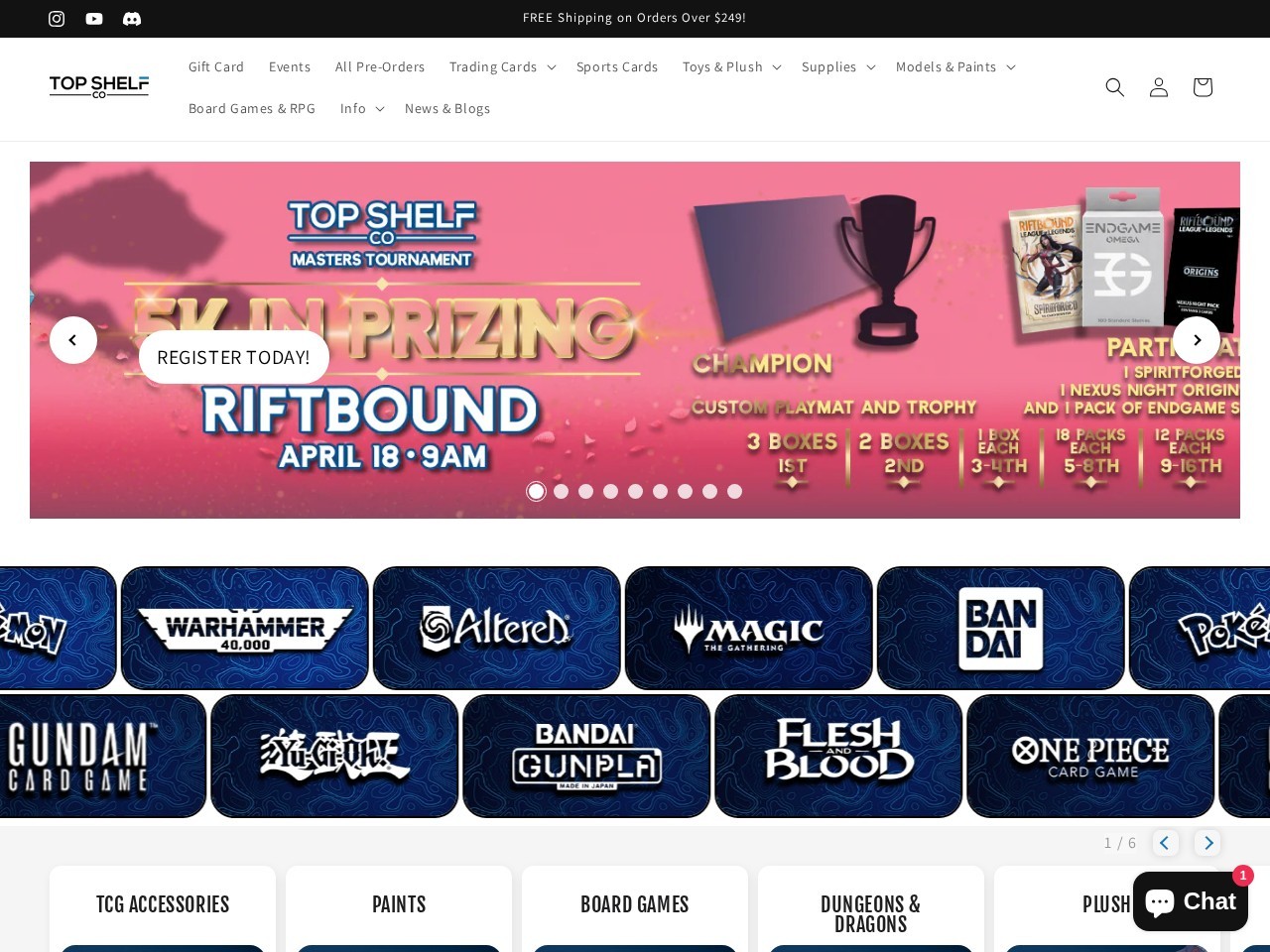 Top Shelf Co. — Website Preview