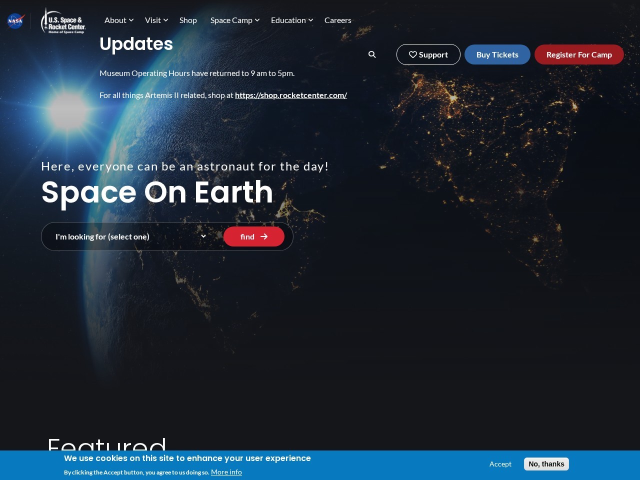 U.S. Space & Rocket Center — Website Preview