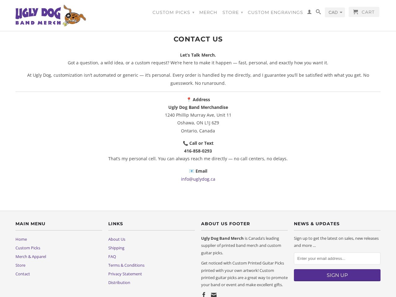 Ugly Dog Band Merch โ Website Preview