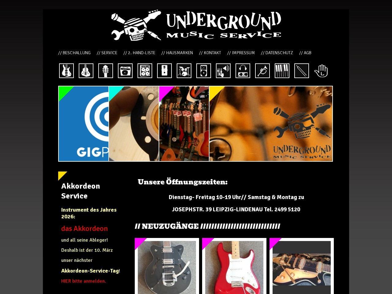 Underground Music Service — Website Preview