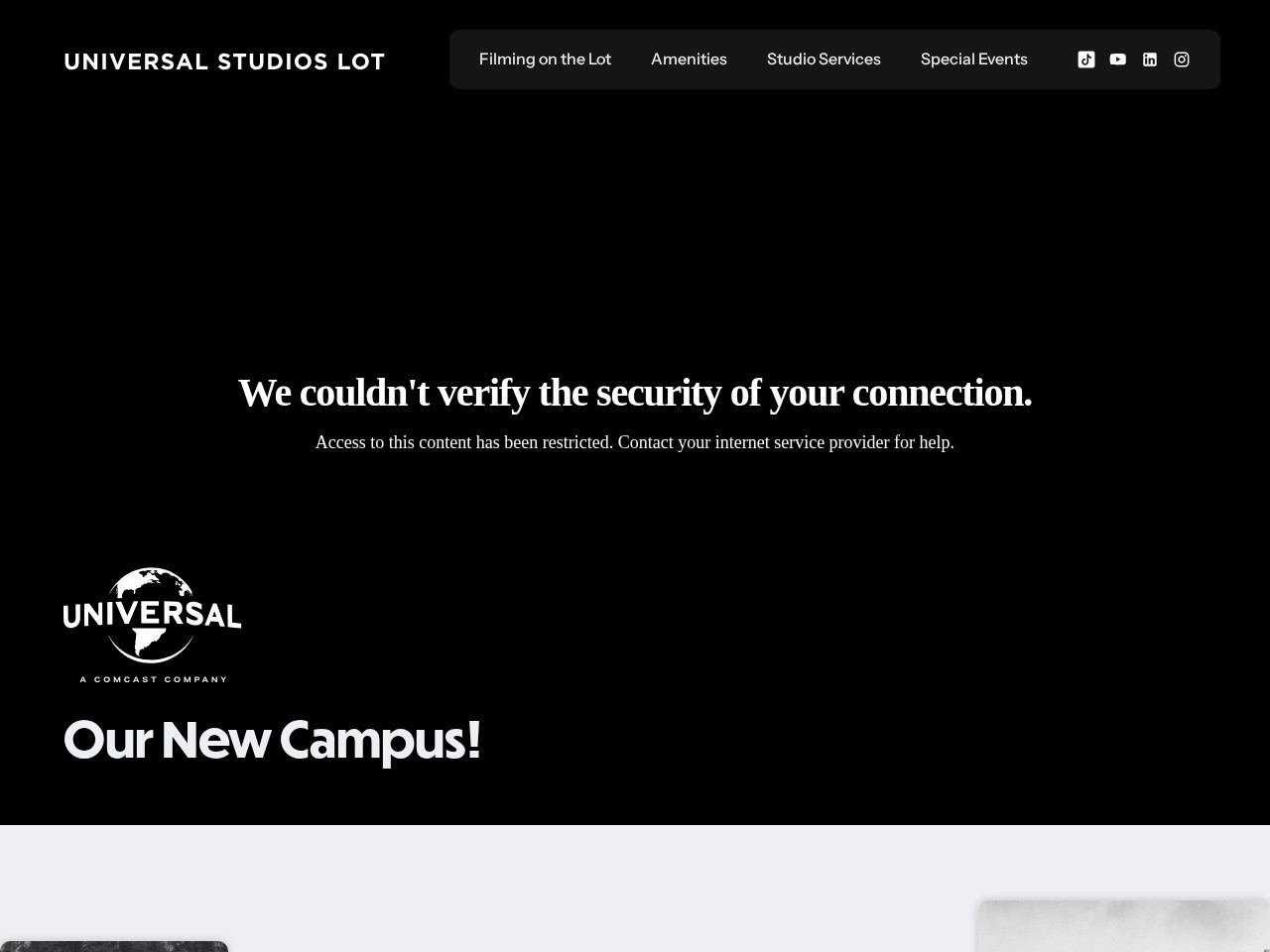 Universal Studios Lot — Website Preview