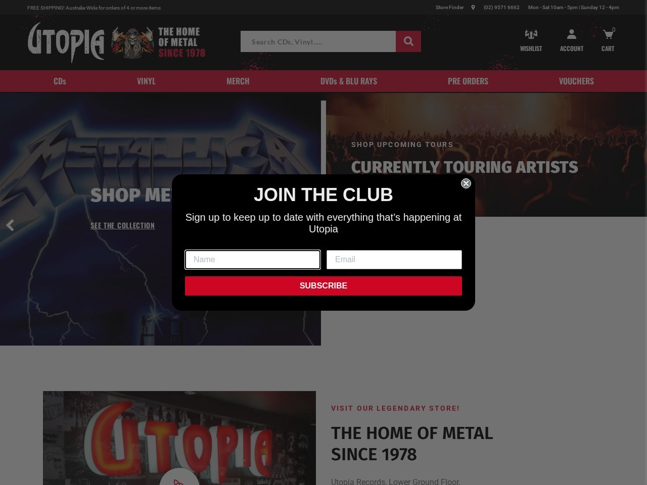 Utopia Records — Website Preview
