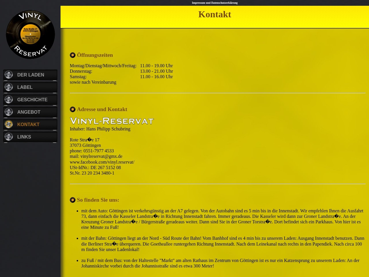 Vinyl Reservat — Website Preview