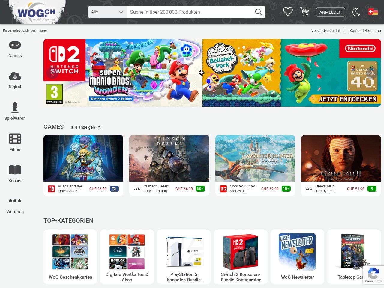 wog.ch - World of Games — Website Preview