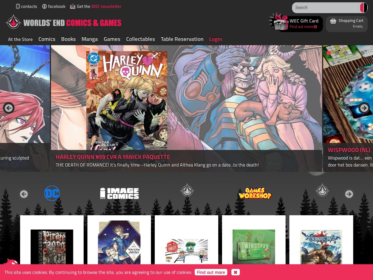 Worlds’ End Comics & Games Center — Website Preview