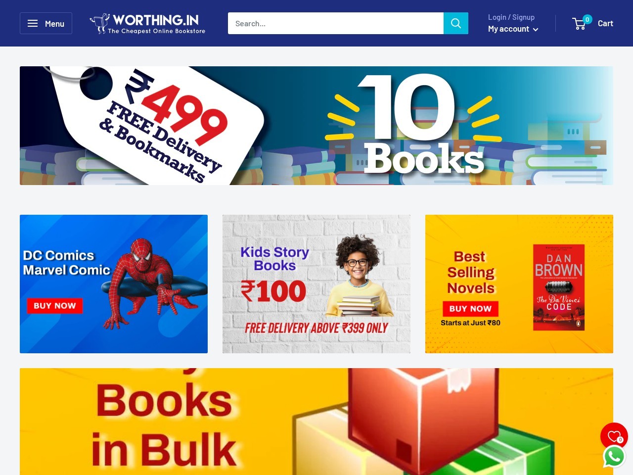 Worthing.in | Buy New & Used Books and Comics Online | The Cheapest Online Bookstore — Website Preview