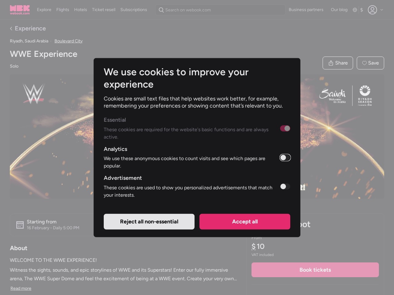 WWE Experience — Website Preview