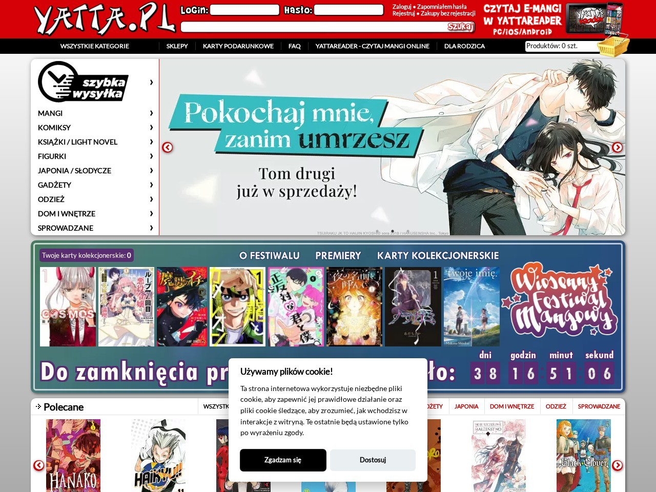 Yatta.pl Centrum Popkultury - sklep z mangą i komiksami — Website Preview