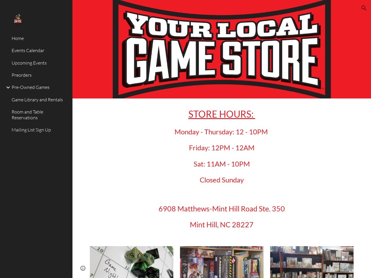 Your Local Game Store — Website Preview